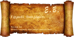 Egyedi Benjámin névjegykártya